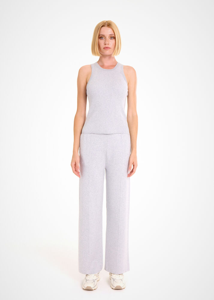 ORGANIC COTTON LIGHT GREY LOUNGEWEAR KNIT TOP - KNITSS (1)