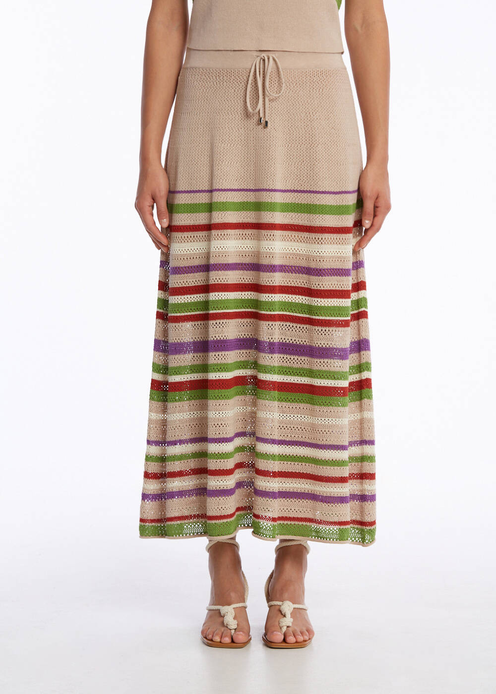 ORGANIC COTTON LINEN BLEND DESERT KNIT SKIRT - 1