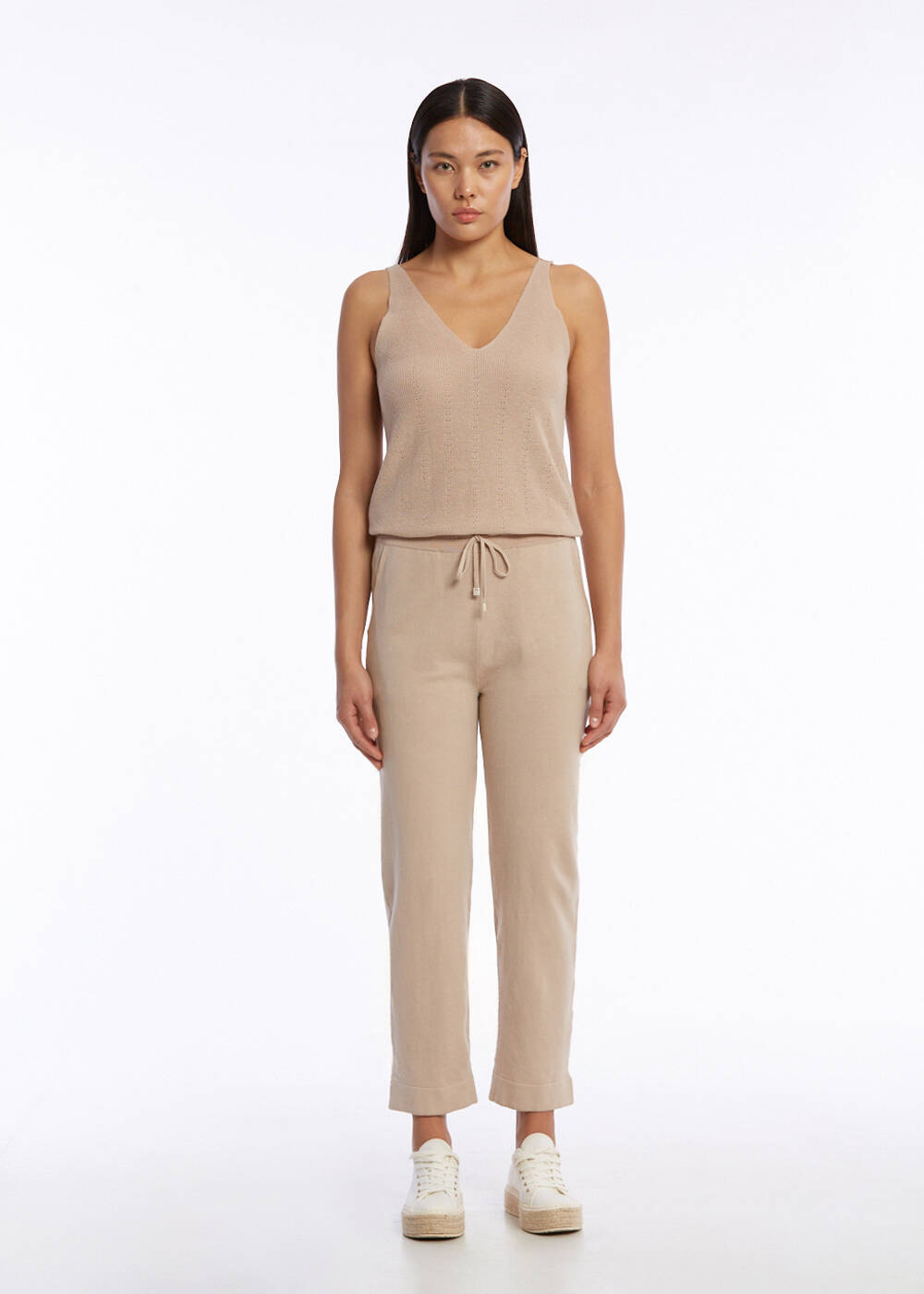 ORGANIC COTTON LINEN BLEND KNIT PANTS DESERT - 2