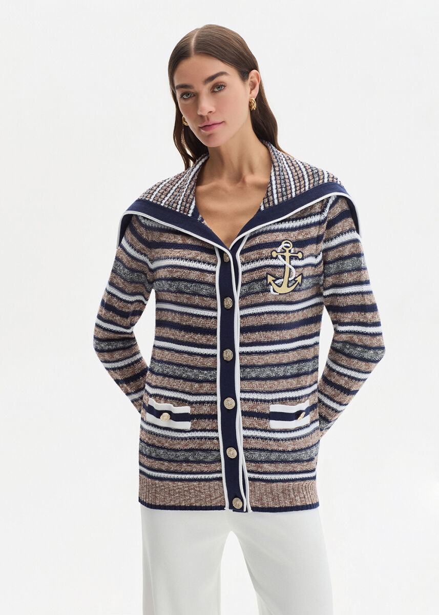ORGANIC COTTON MARIN EMBROIDERIED KNIT CARDIGAN - KNITSS