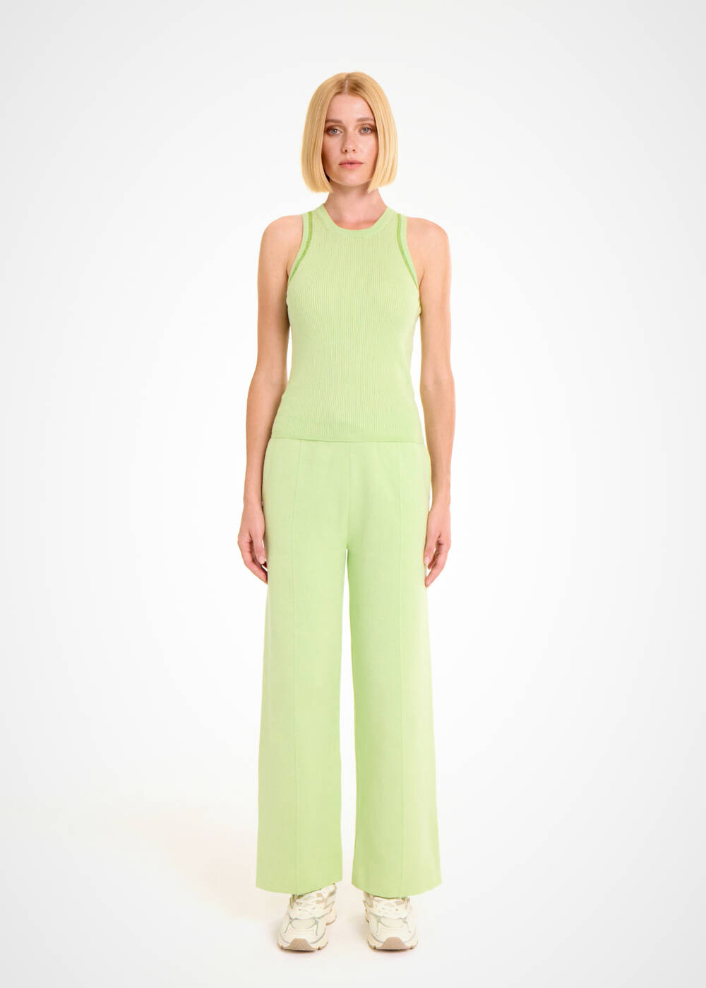 ORGANIC COTTON MATCHA LOUNGEWEAR KNIT TOP - 2