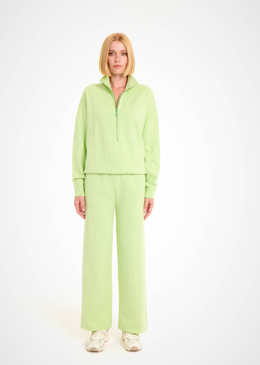 ORGANIC COTTON MATCHA LOUNGEWEAR SWEATER - 2