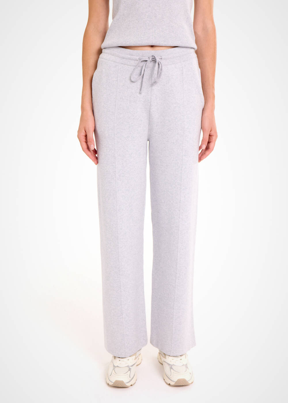 Organik Pamuk Açık Gri Loungewear Triko Pantolon - 1