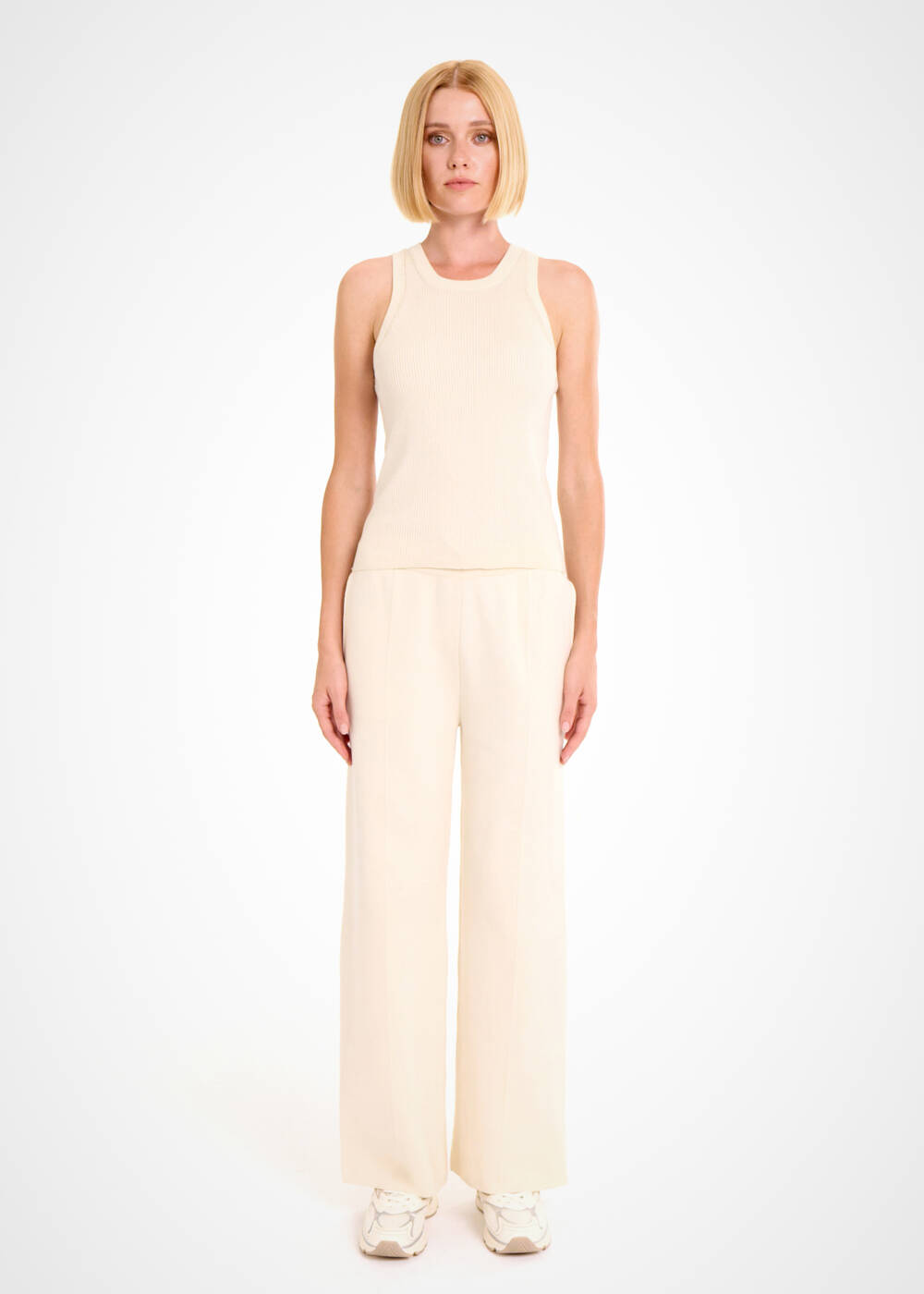 Organik Pamuk Krem Loungewear Triko Üst - 2