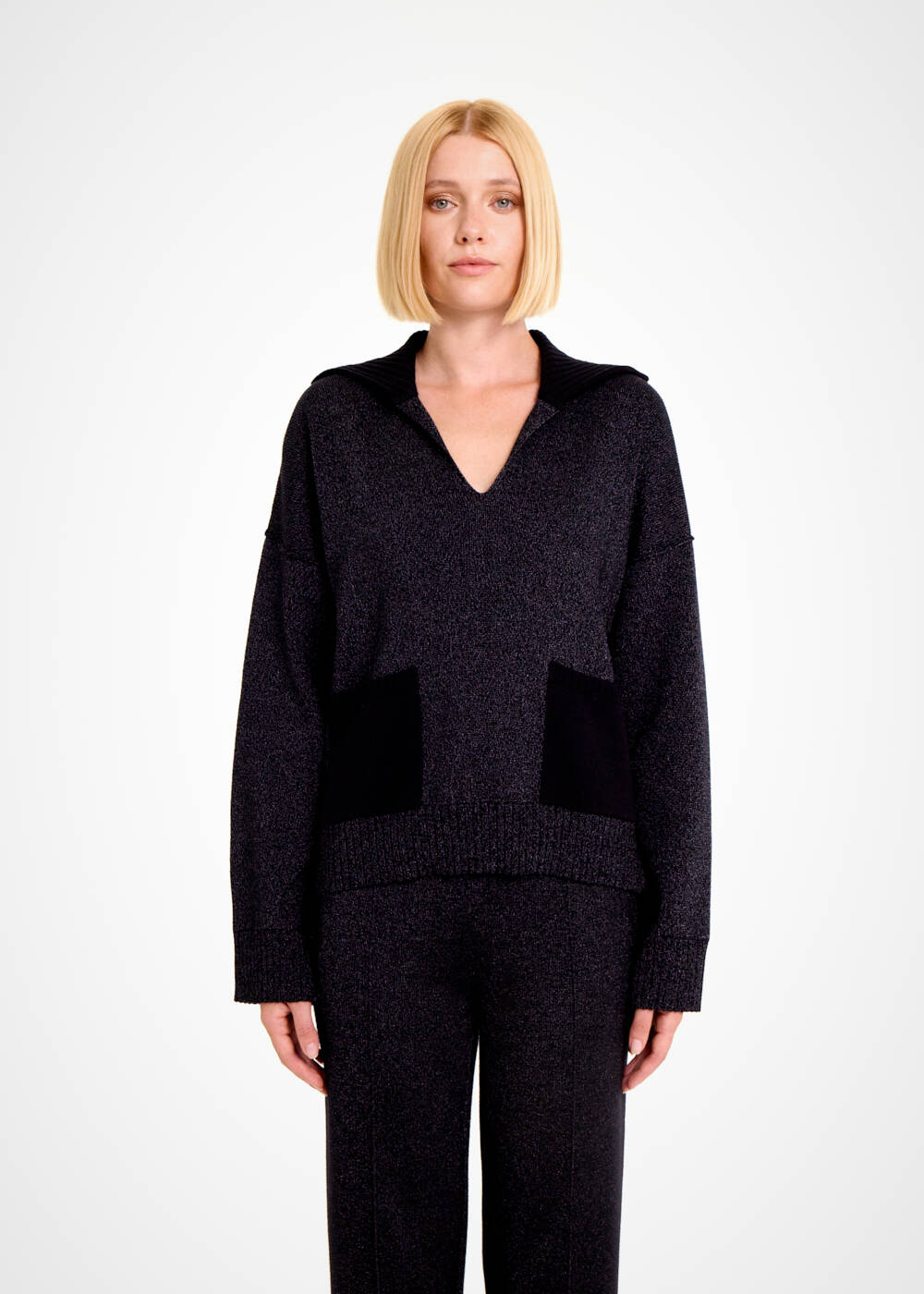 OVERSIZE BLACK SWEATER - 1