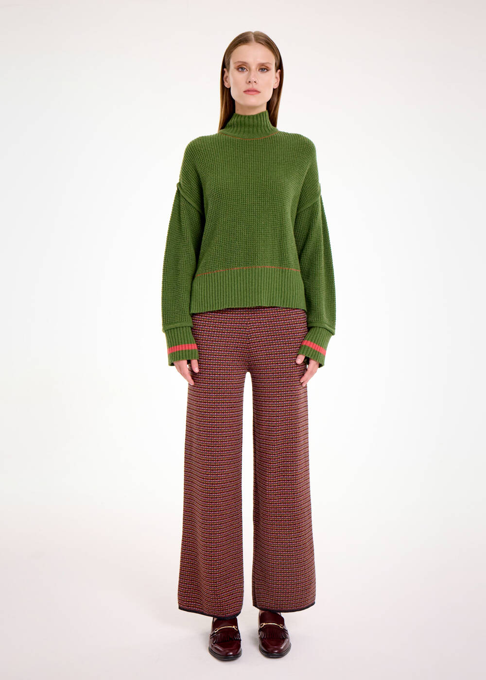 OVERSIZE CROP HERB GREEN SWEATER - 2