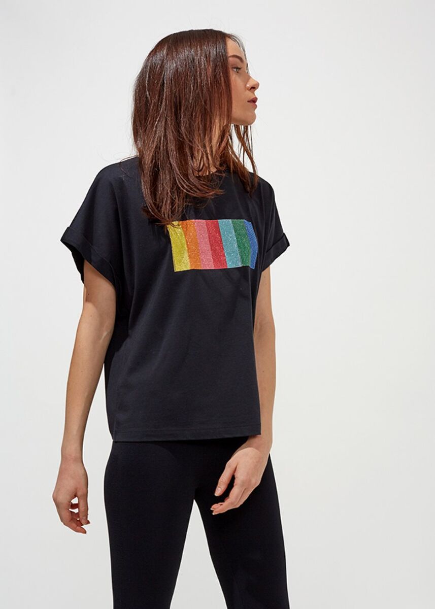 Pamuk Bisiklet Yaka Siyah T-Shirt · 4