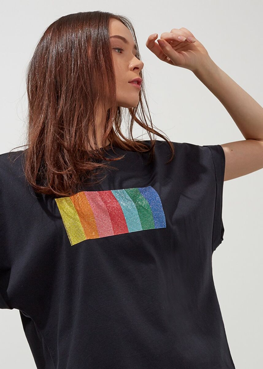 Pamuk Bisiklet Yaka Siyah T-Shirt · 5