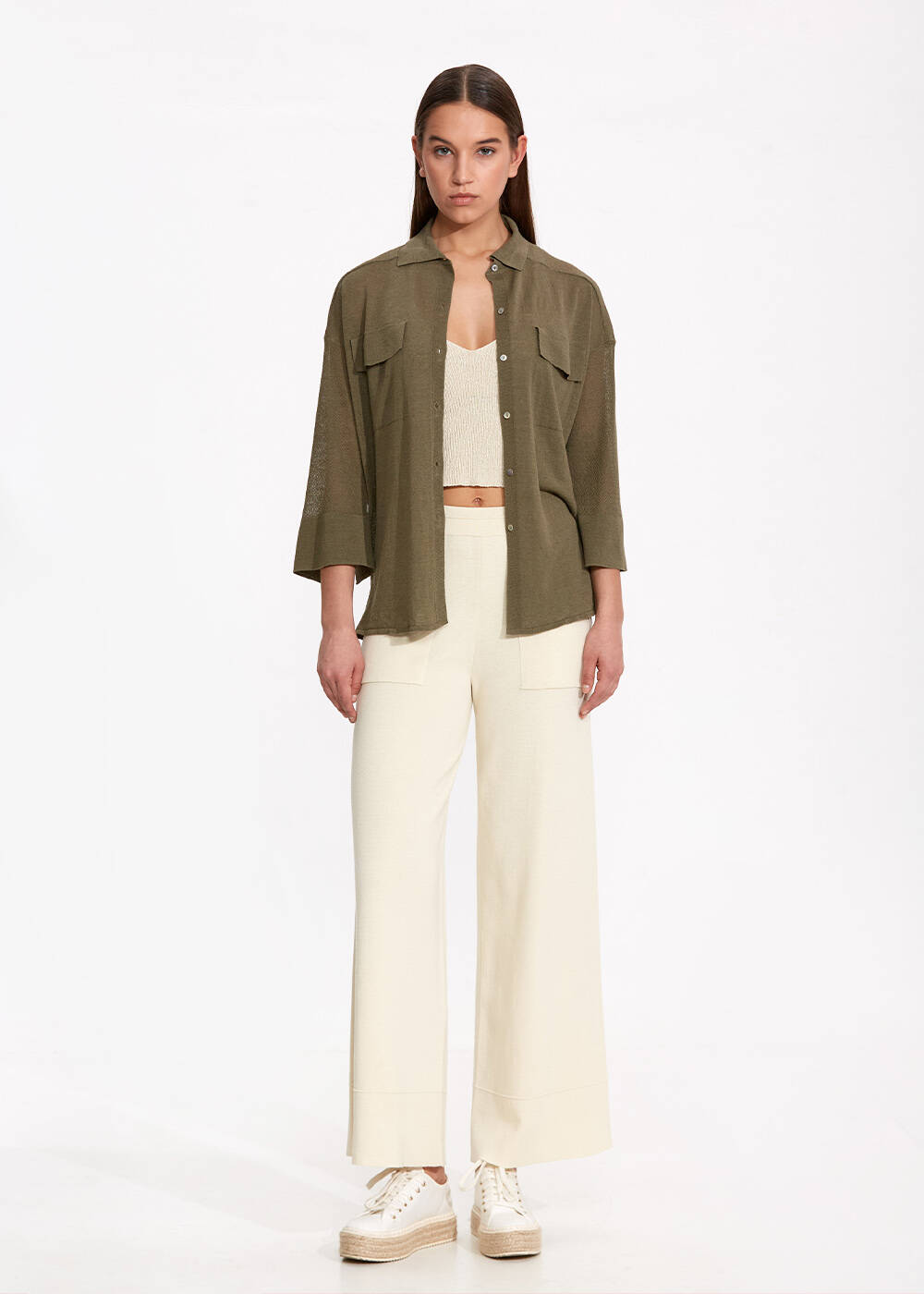 Patch Pocket Linen Rosemary Knit Shirt - 2