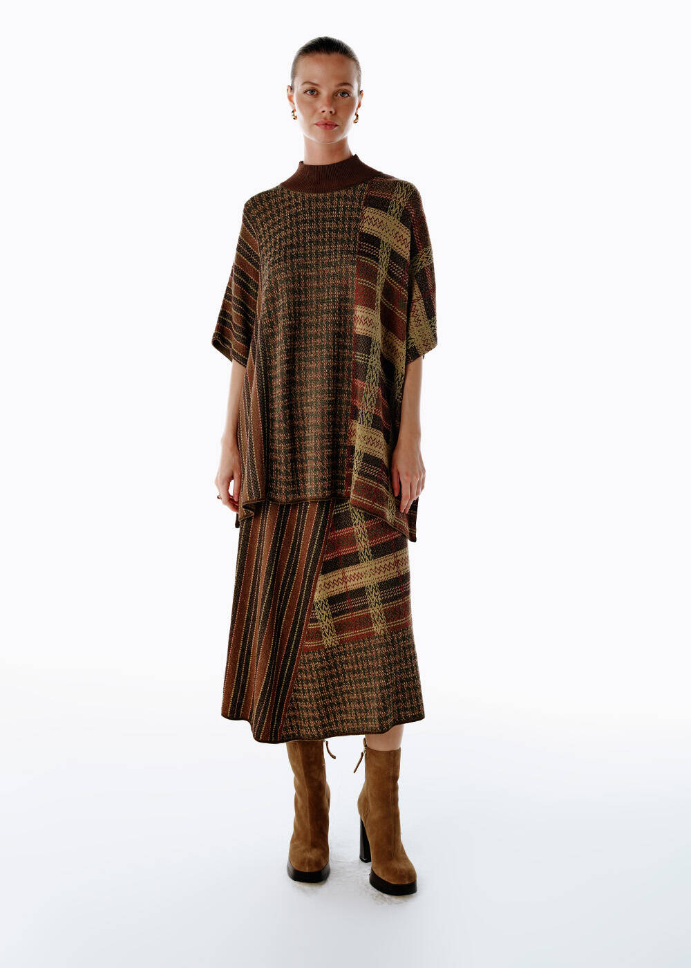 Patchwork Desenli Triko Tunik - 2