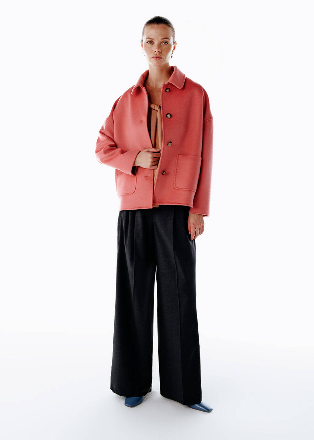 PINK CLAY WOOL COAT - 2
