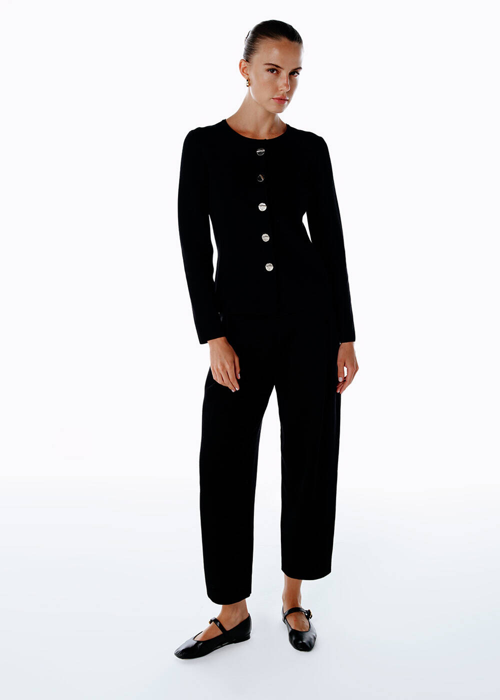 PLEAT DETAILED KNIT PANTS BLACK - 2