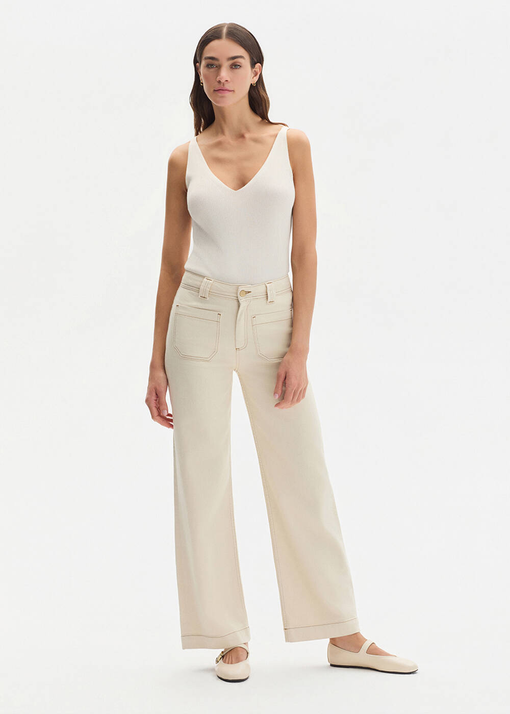 POCKET NATURAL DENIM PANTS - 2