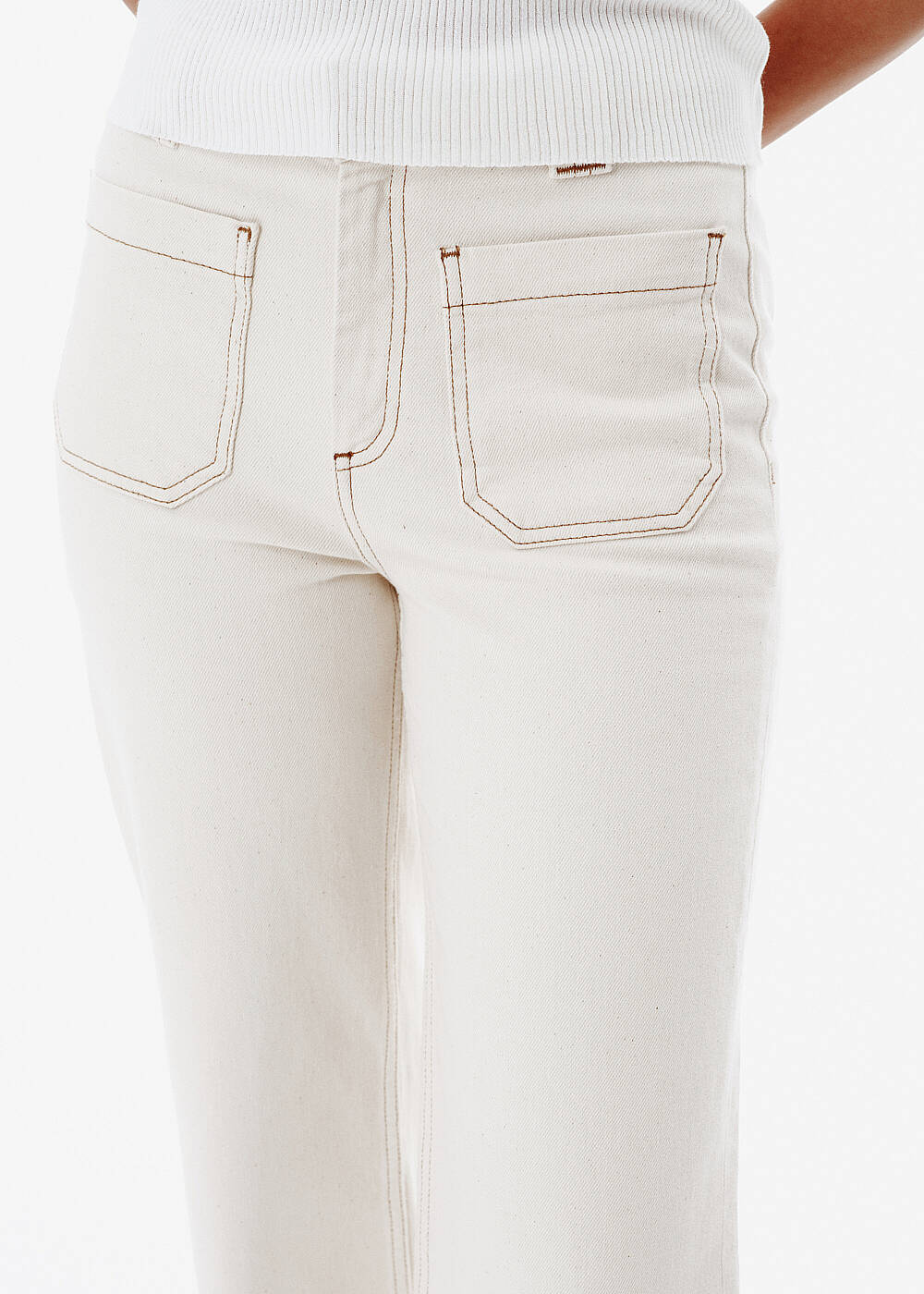 POCKET NATURAL DENIM PANTS - 2