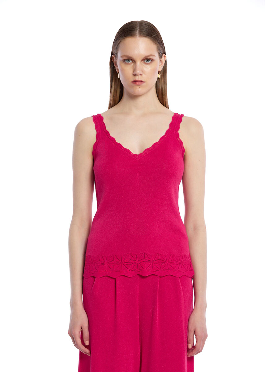 POINTELLA DETAIL CYCLAMEN KNIT TOP - KNITSS