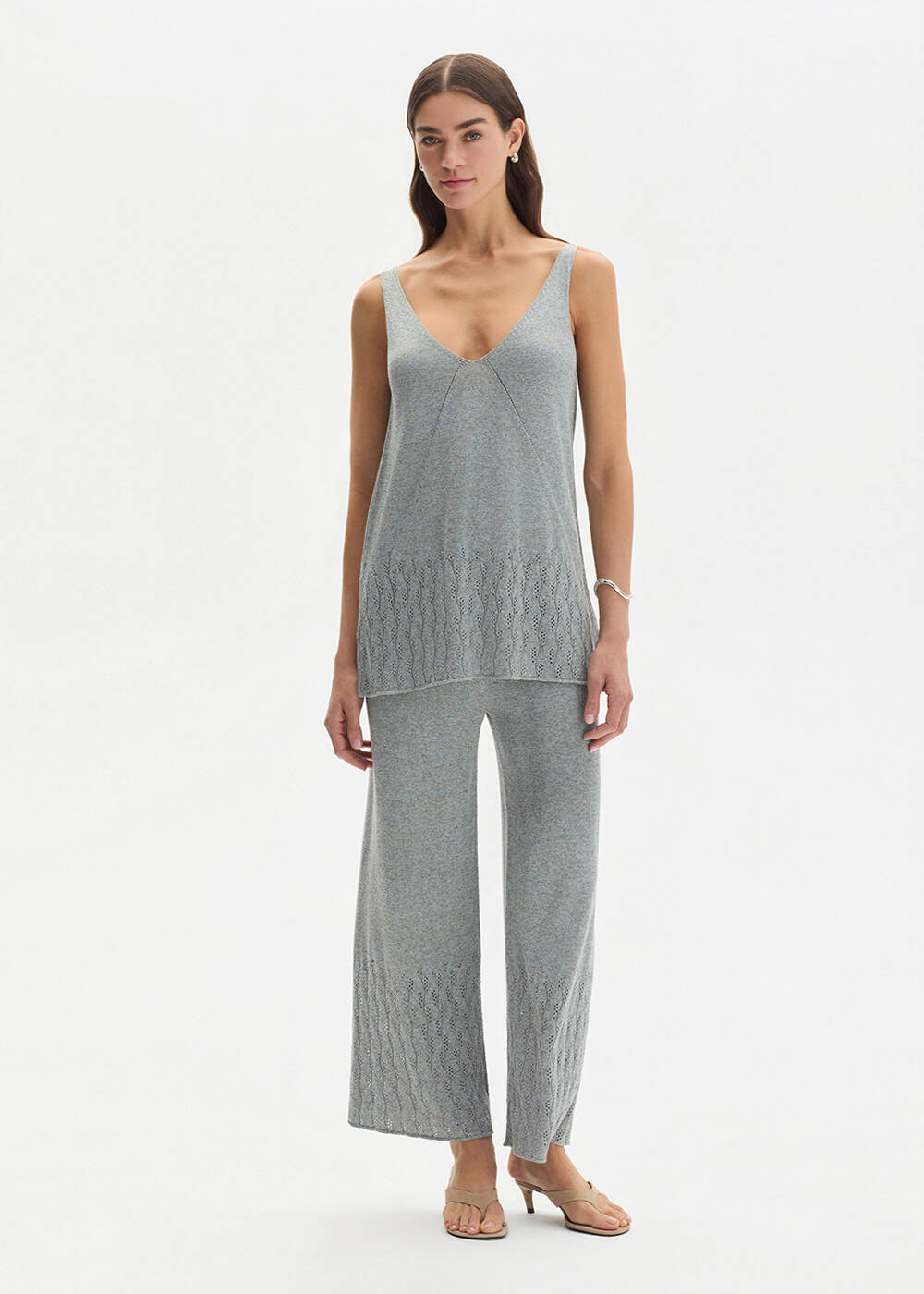 POINTELLA DETAIL ICE KNIT PANTS - 1