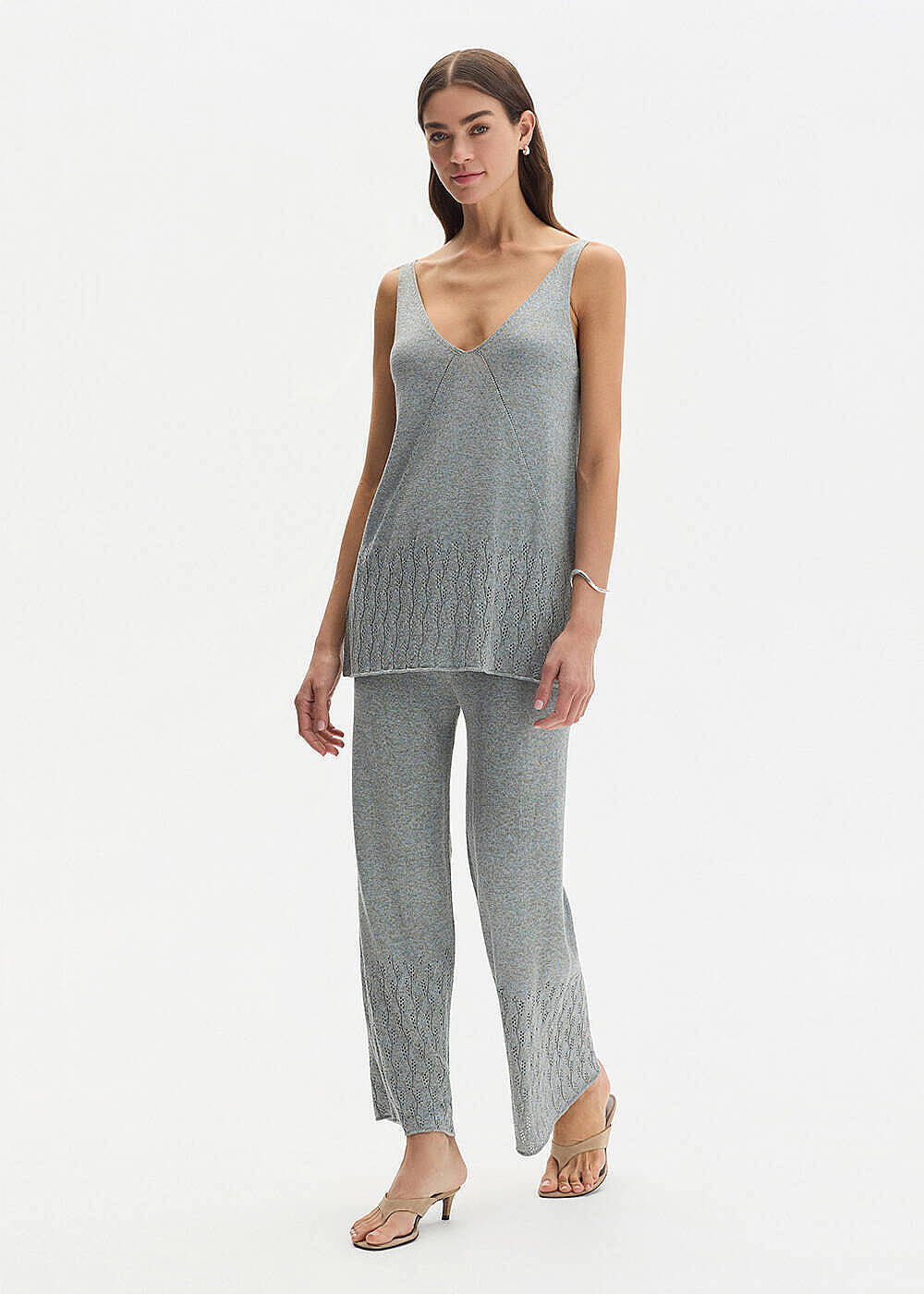 POINTELLA DETAIL ICE KNIT PANTS - 2