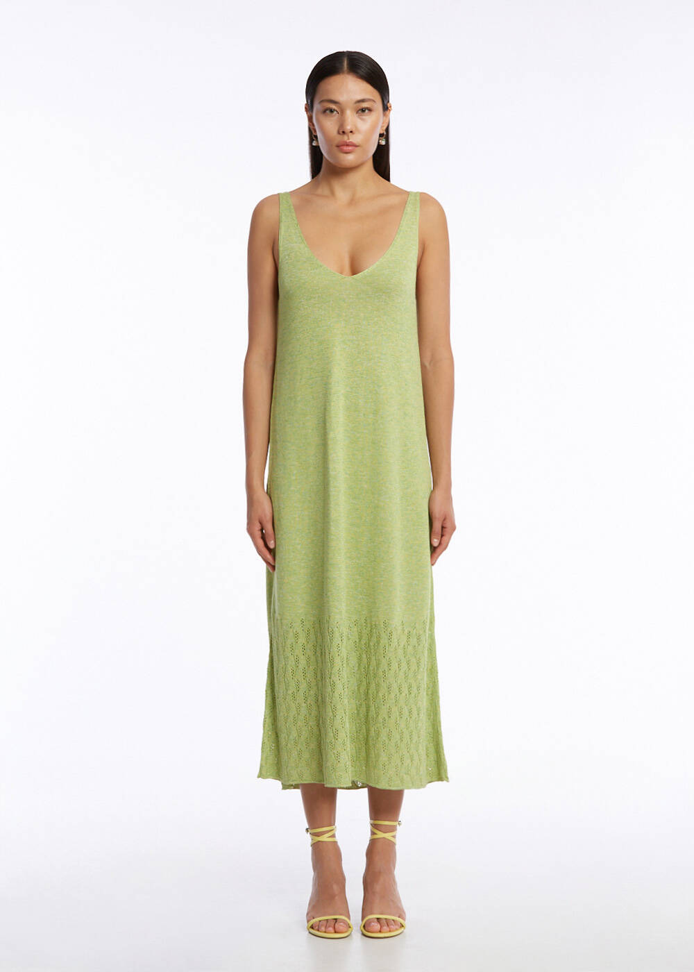 POINTELLA DETAIL PISTACHIO KNIT DRESS - 1