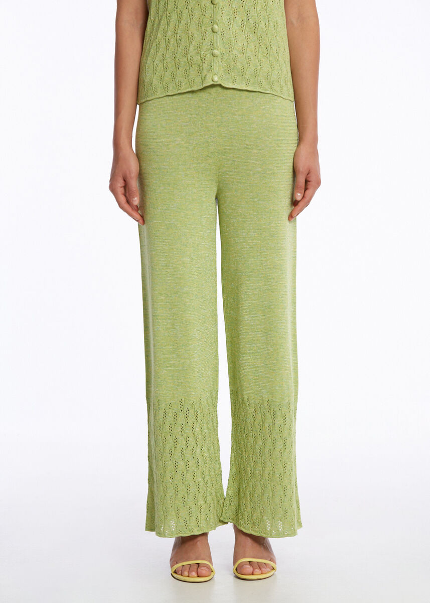 POINTELLA DETAIL PISTACHIO KNIT PANTS - KNITSS