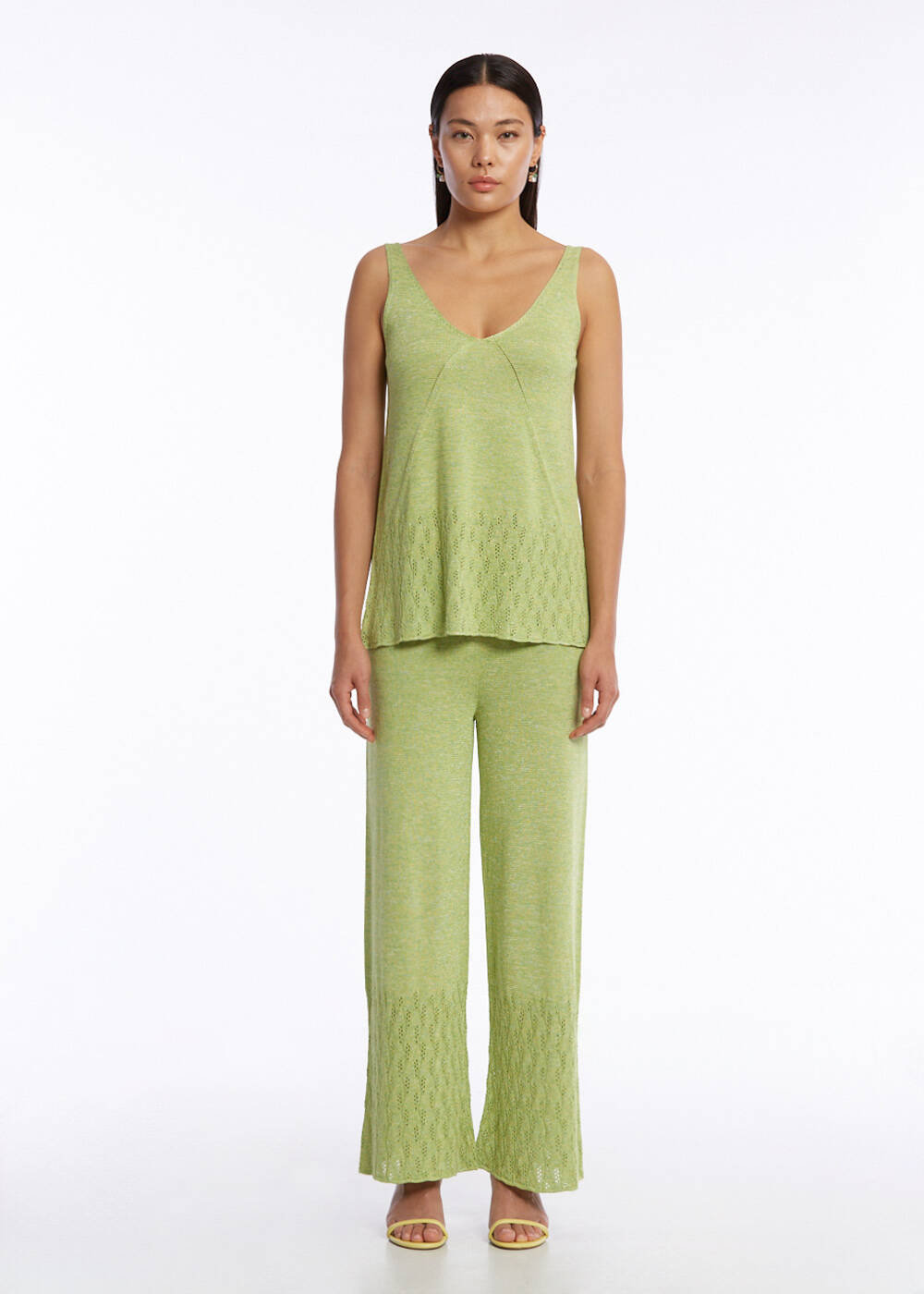 POINTELLA DETAIL PISTACHIO KNIT TOP - 2