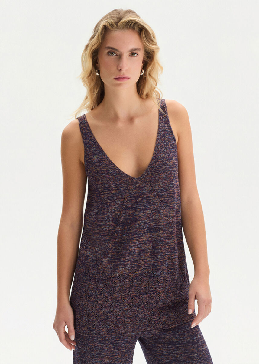 POINTELLA DETAIL PURPLE KNIT TOP - KNITSS