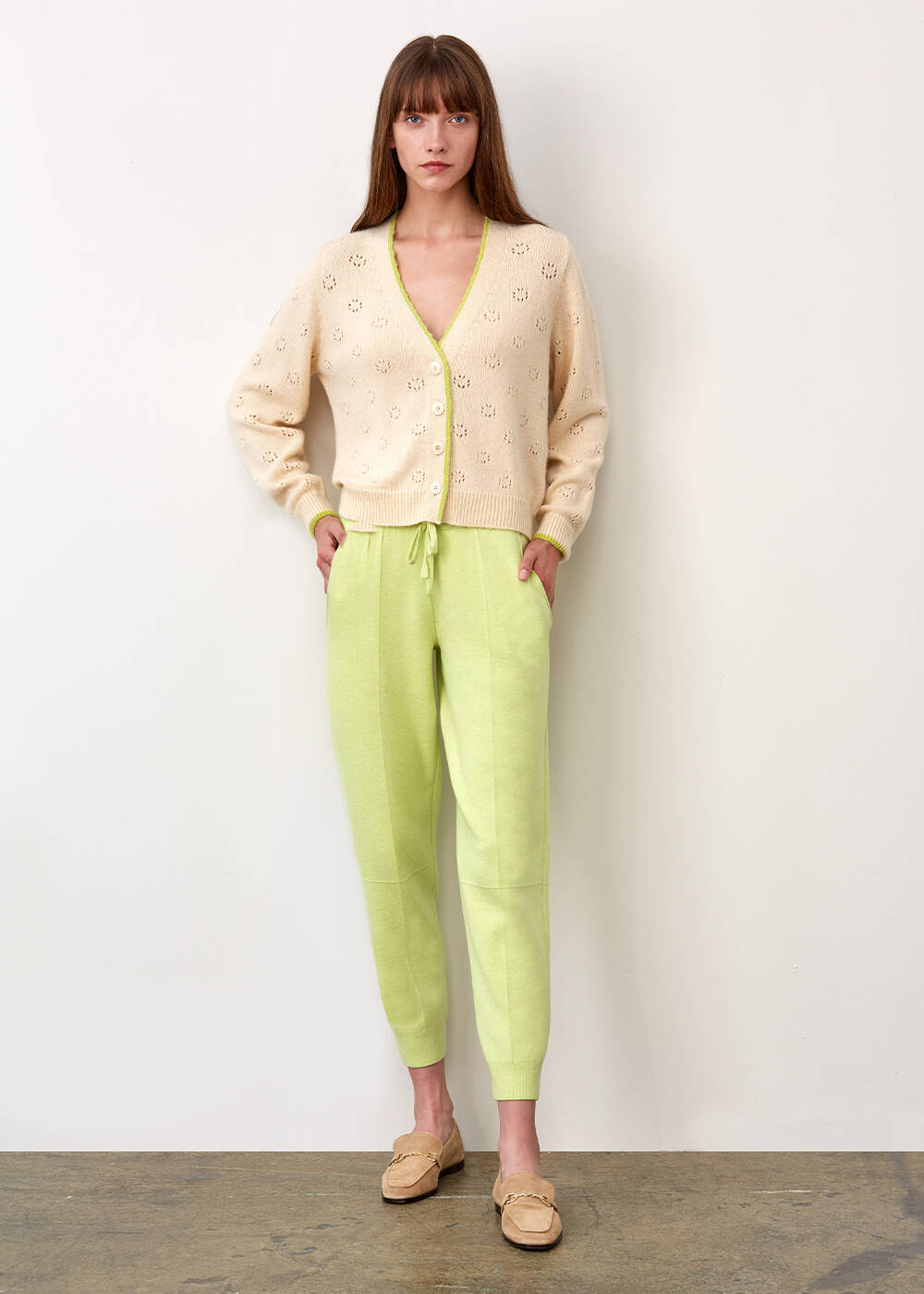 Poıntelle Button Up Cream Wool Cardıgan - 2