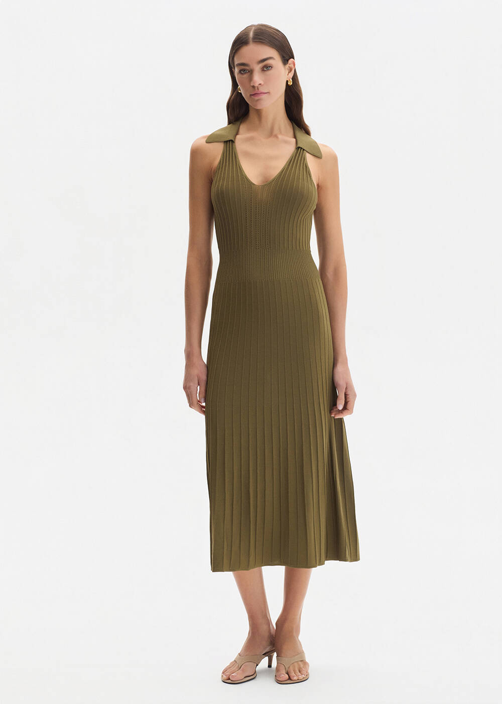 Polo Neck Anıs Knit Dress - 1