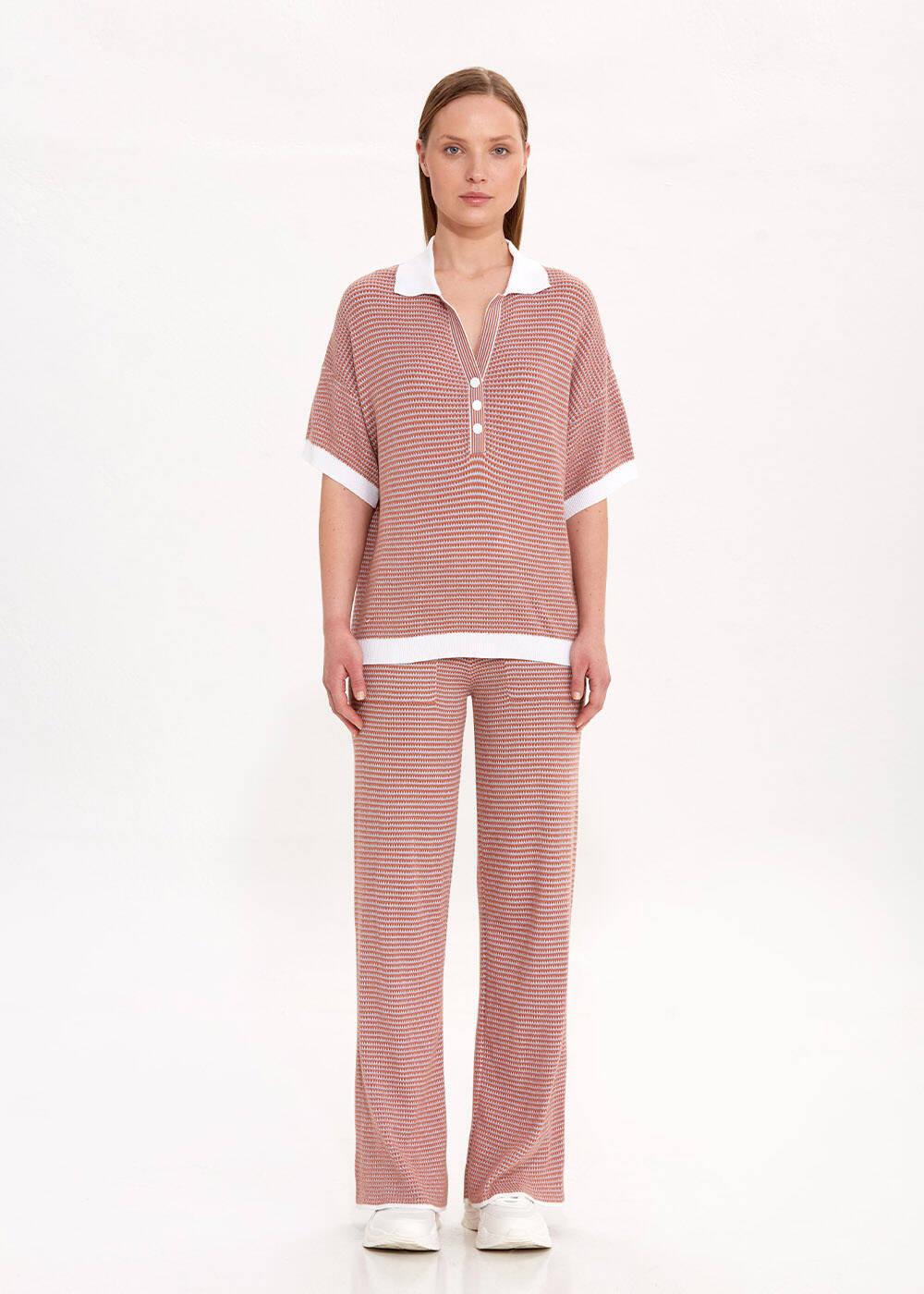 POLO NECK CORNFLOWER ORGANIC COTTON KNIT SWEATER - 2
