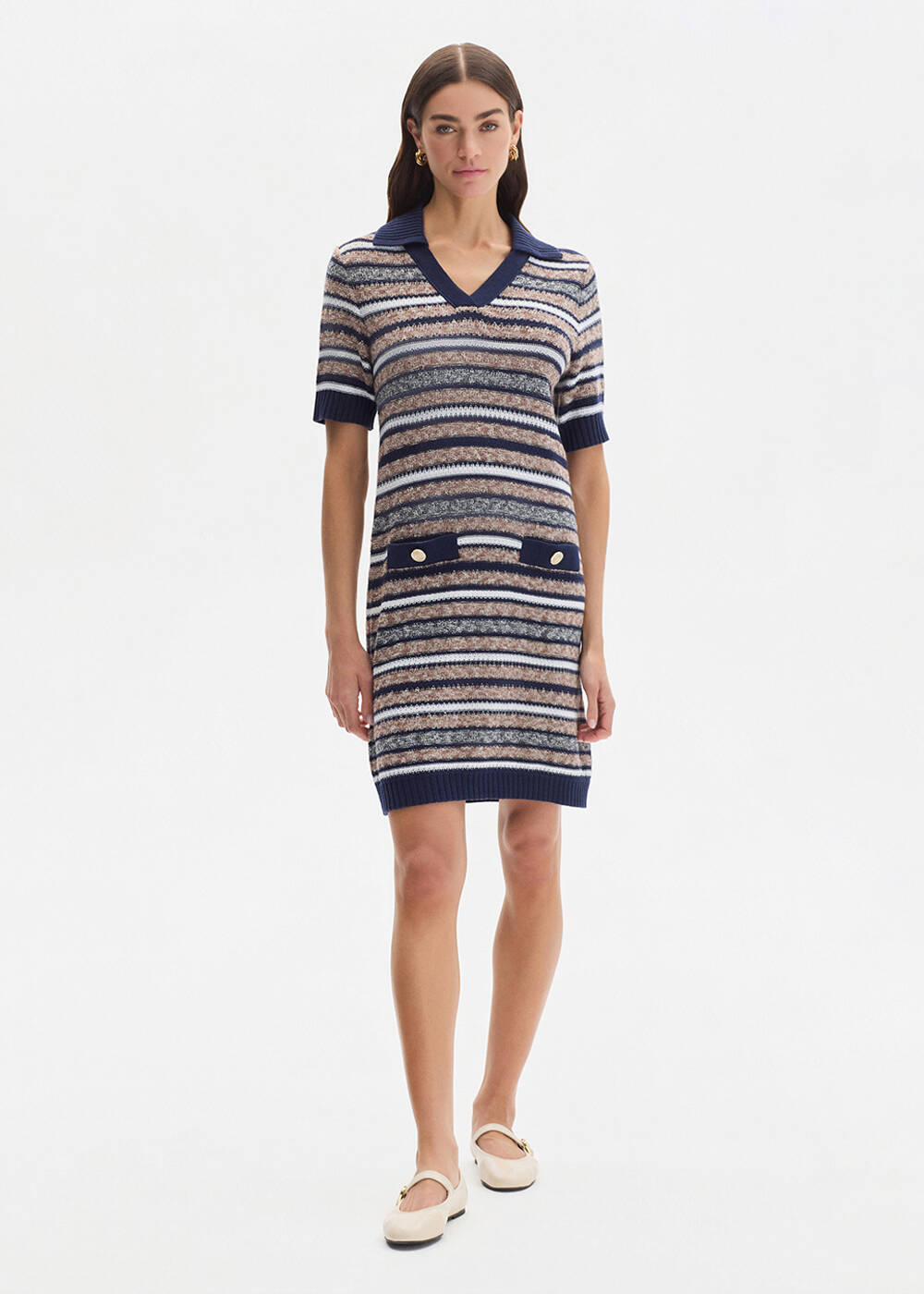 POLO NECK ORGANIC COTTON KNIT DRESS - 2