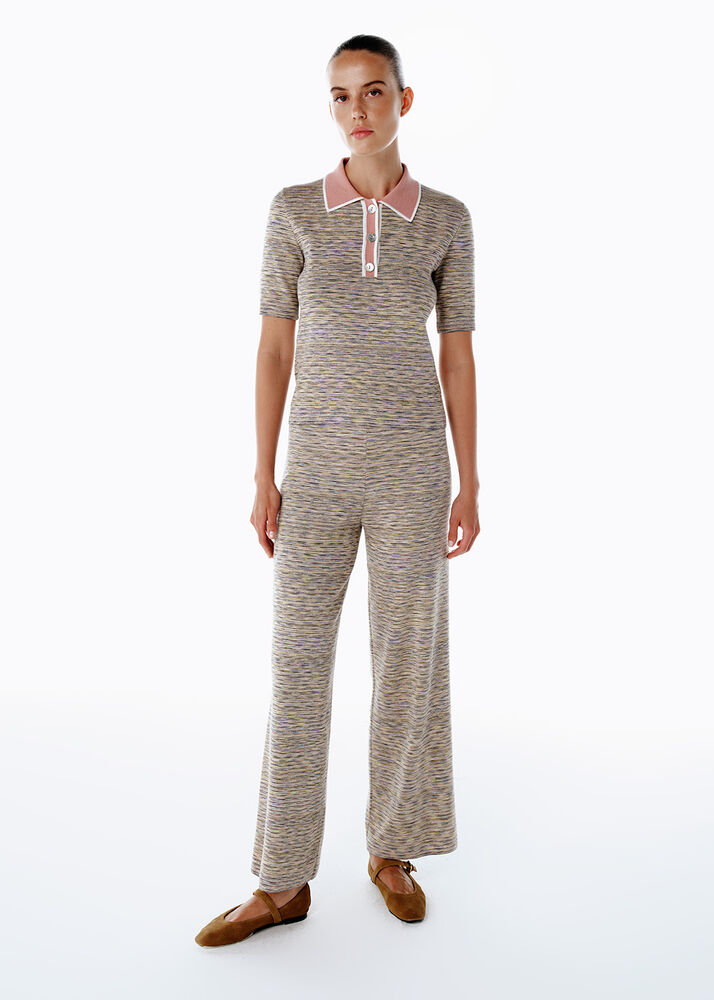 Polo Yaka Triko Üst Çok Renkli - KNITSS (1)