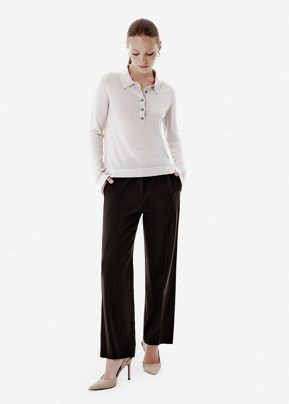 Relax Cut Straight Leg Brown Pants - 2