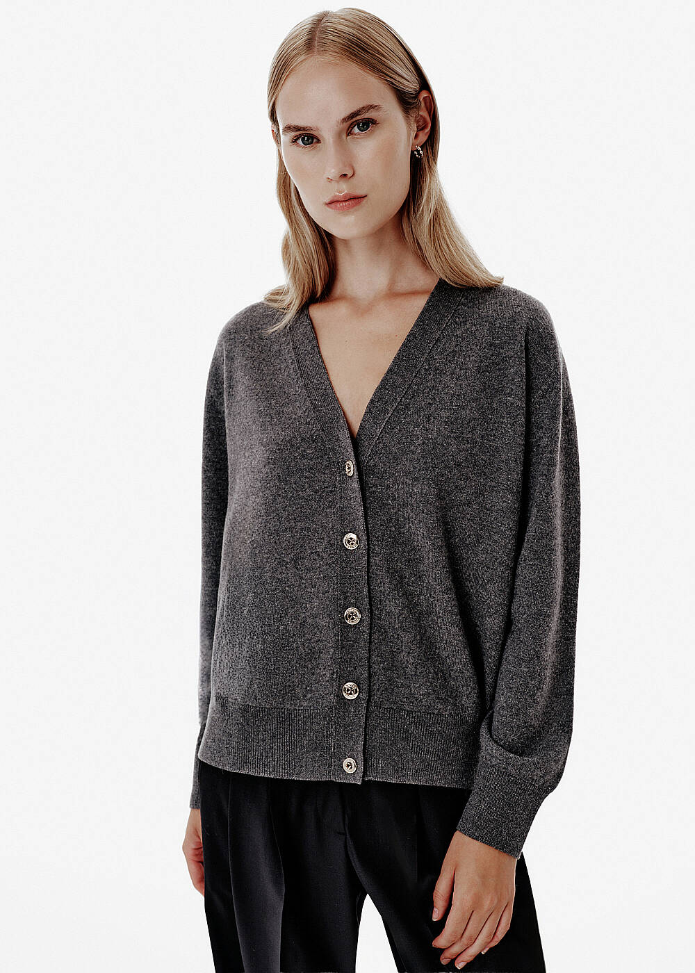 Relax Fit Grey Knit Cardigan - 1