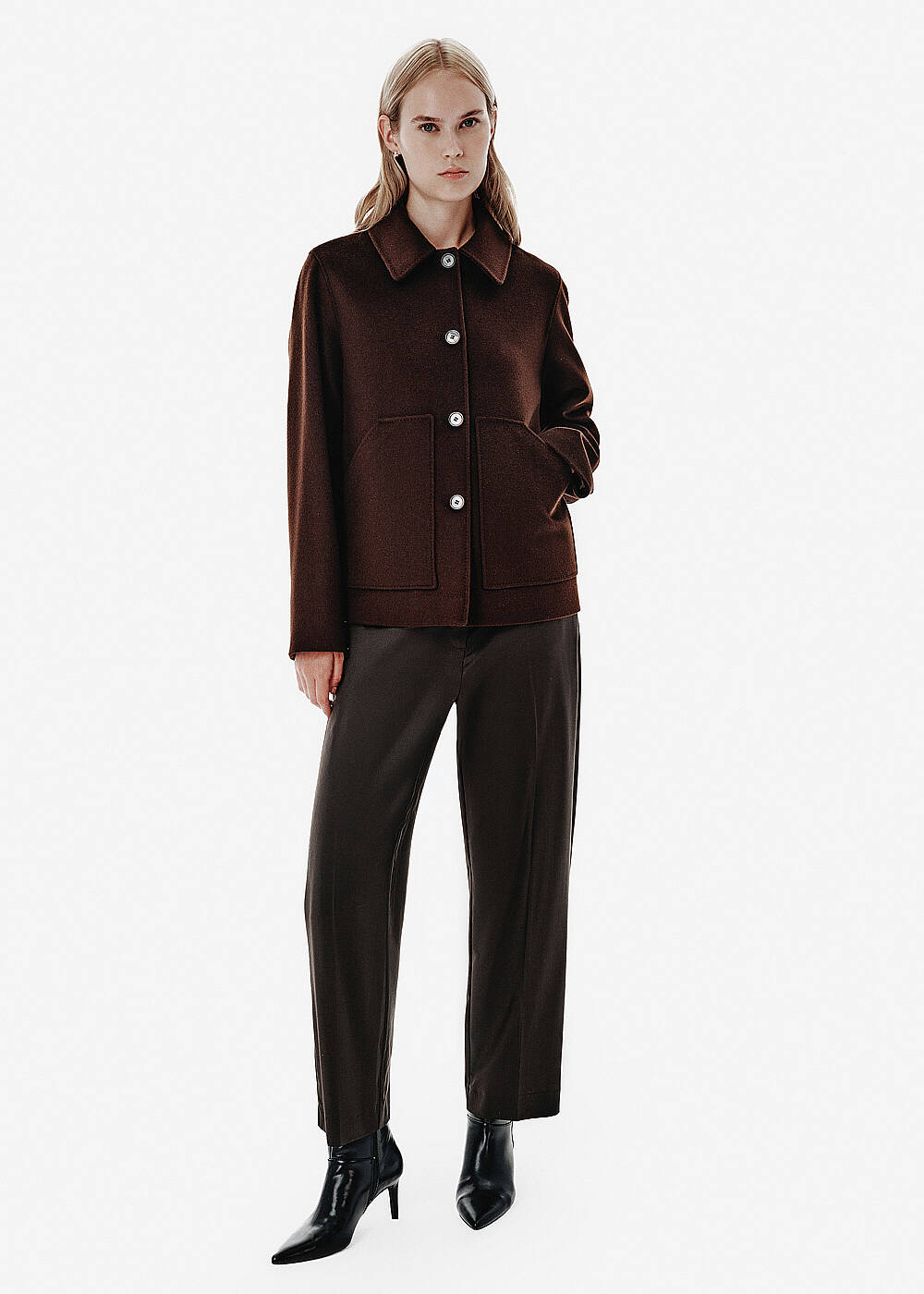 Relax Fit Pocket Detail Brown Coat - 2