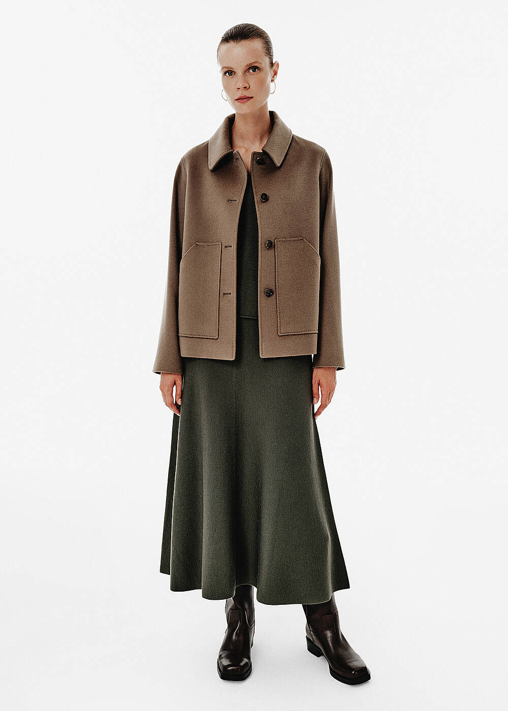 Relax Fit Pocket Detail Green Coat - 2