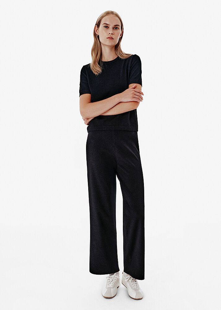 Relax Fit Siyah Knit Lounge Pants - KNITSS (1)