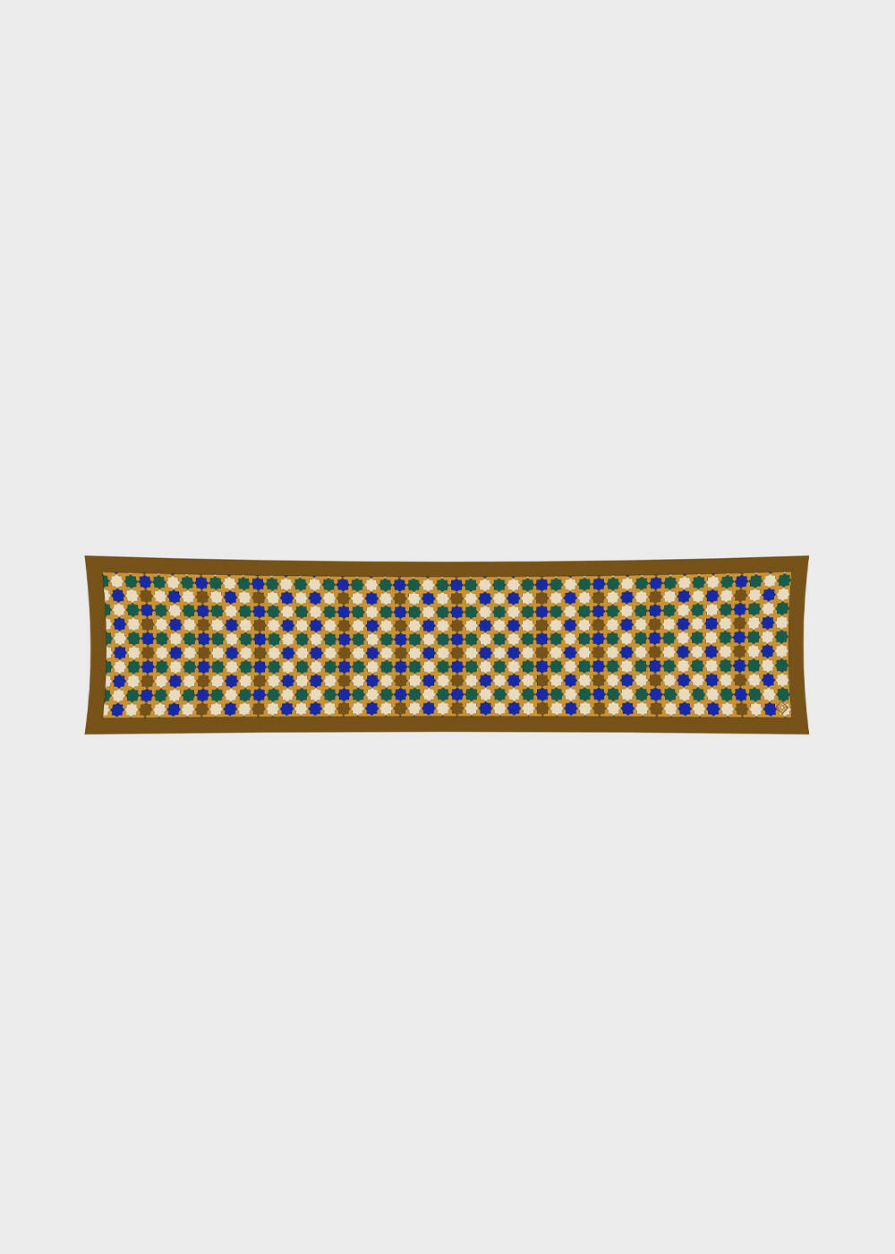 Renkli Geometrik Desenli Saf İpek Eşarp - Pherahs - 1