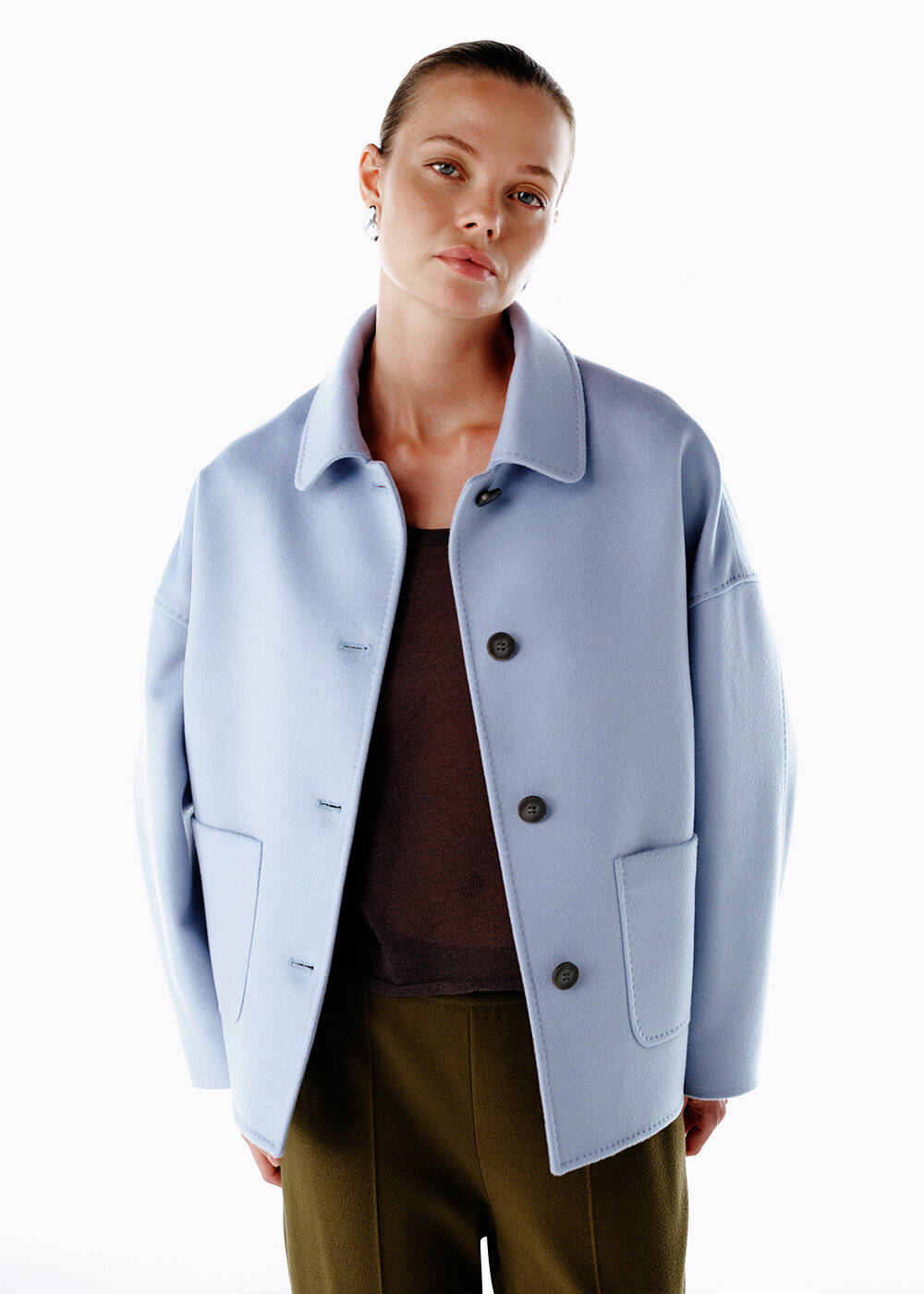 RETRO BLUE WOOL COAT - 1