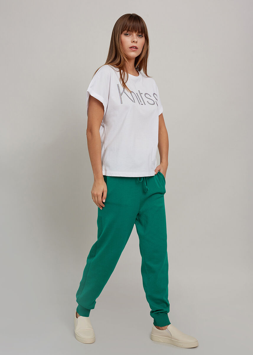 Rhinestone Logolu Beyaz T-Shirt · 5