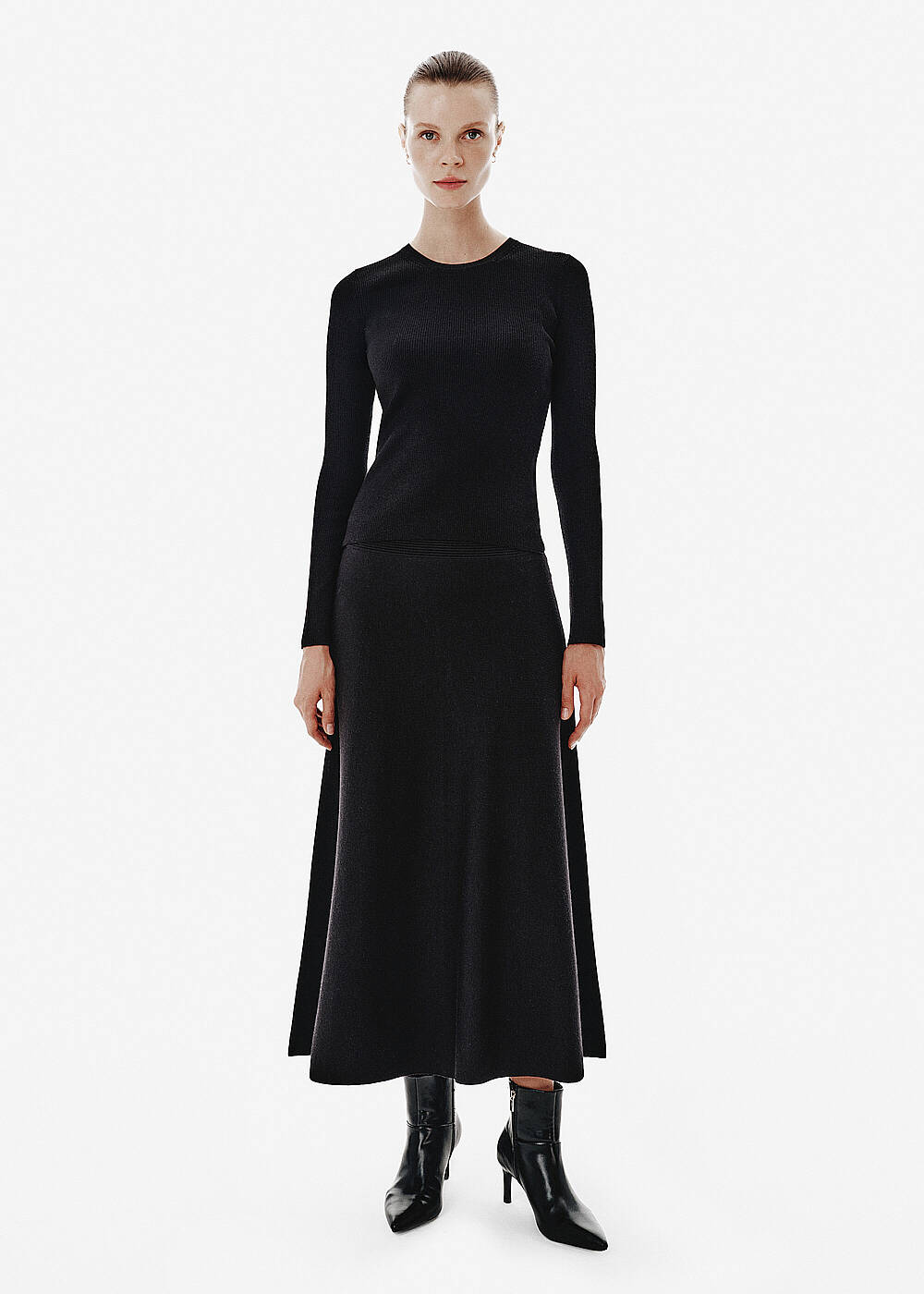Rib Knit Black Sweater - 2
