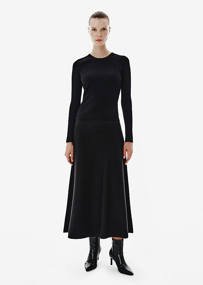Rib Örgü Siyah Triko - KNITSS (1)
