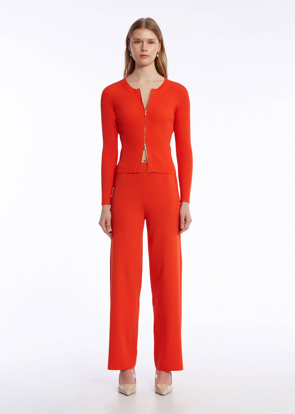 RIBBED DETAILED LOBSTER KNIT PANTS - 2