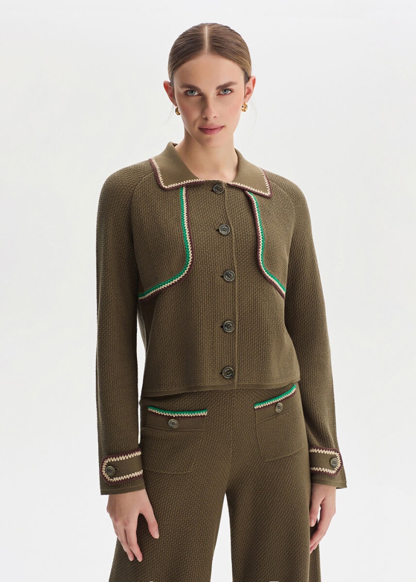 ROSEMARY ORGANIC MERSERISE COTTON KNIT JACKET - KNITSS