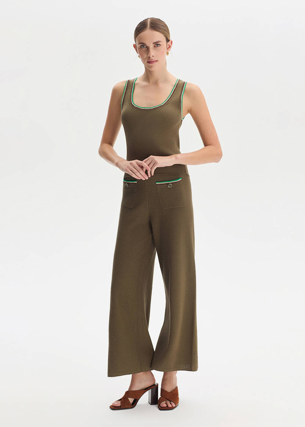 ROSEMARY ORGANIC MERSERISE COTTON KNIT PANTS - 1