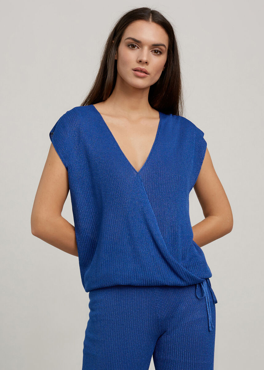Saks Mavisi İnce Yazlık Triko Pantolon · 5