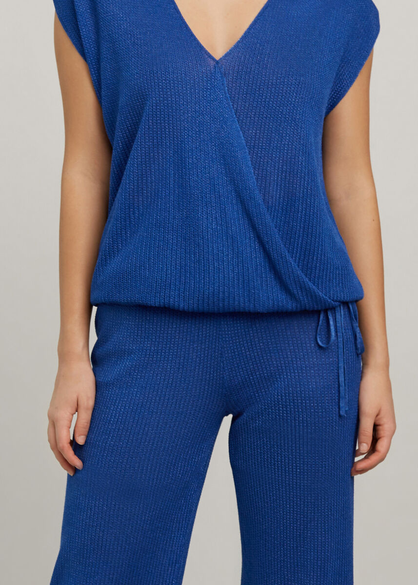 Saks Mavisi İnce Yazlık Triko Pantolon · 7
