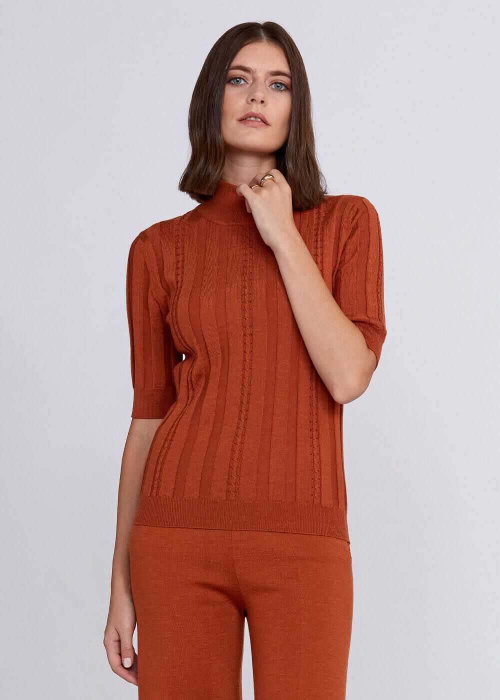 Short sleeve mock turtleneck cheap