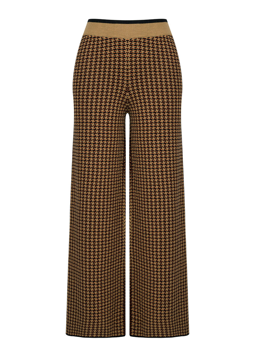 Siyah Camel Desenli Yün Triko Pantolon · 6