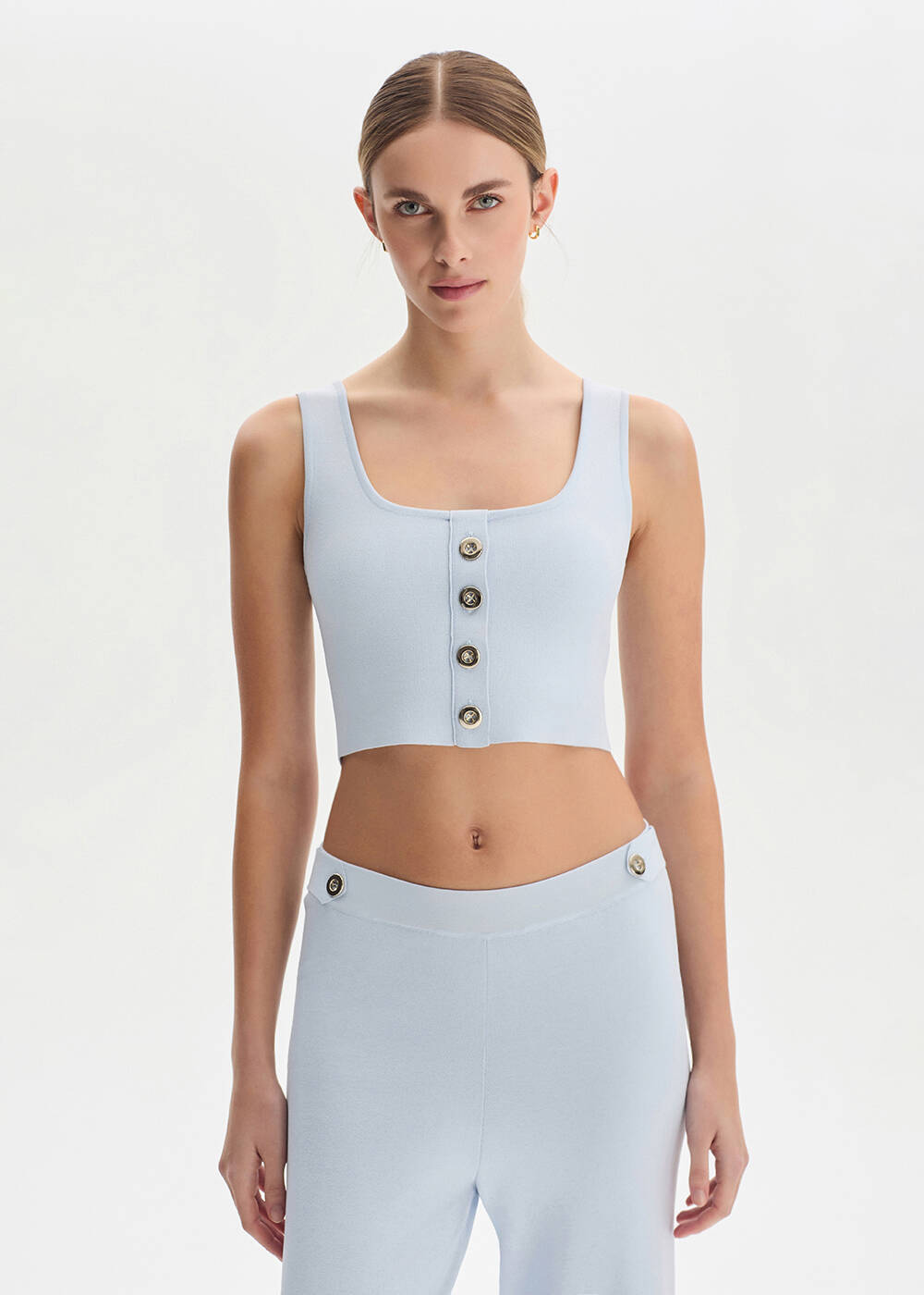 Sky Crop Knıt Top - 1