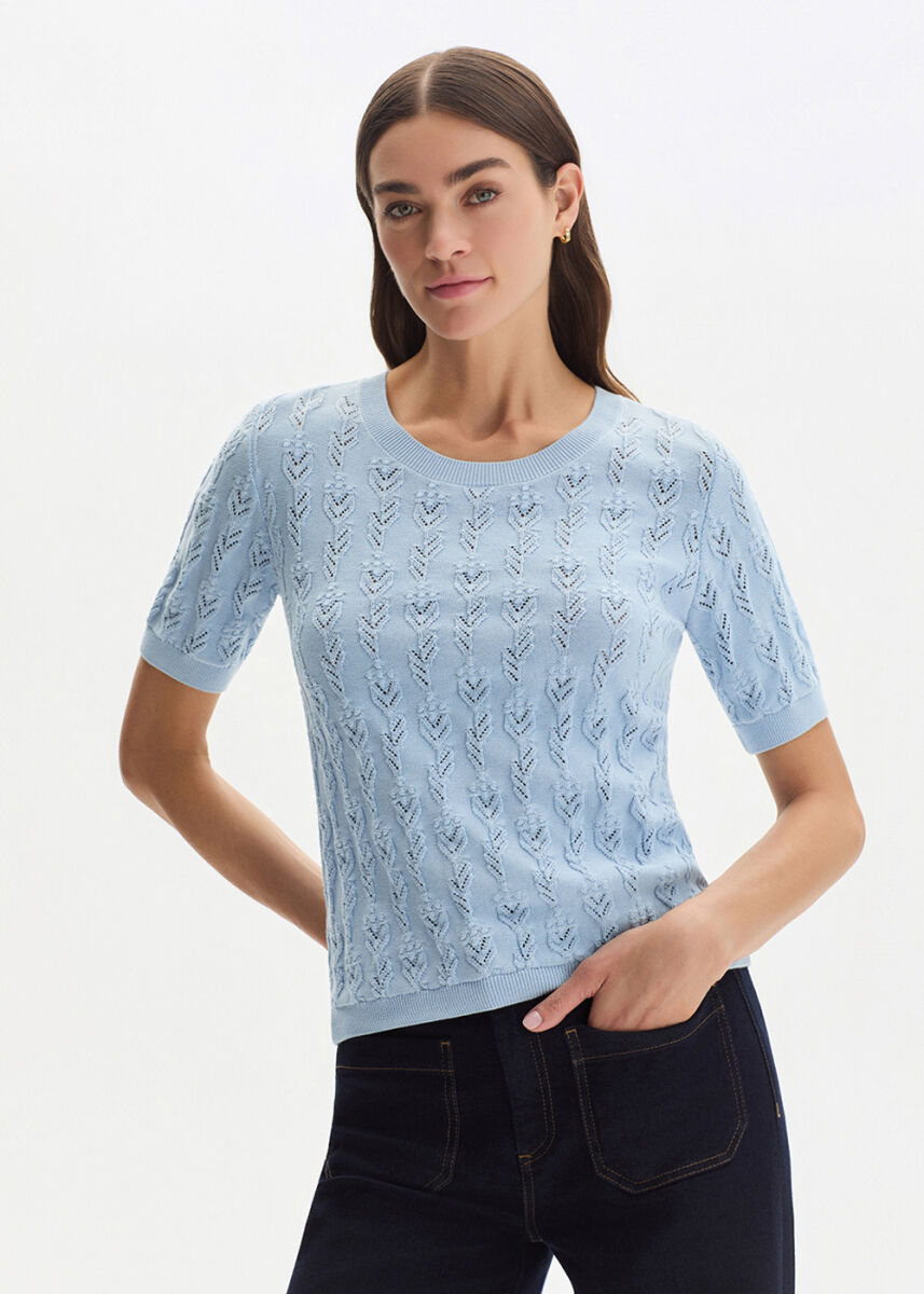 SKY ORGANIC COTTON KNIT TOP - KNITSS