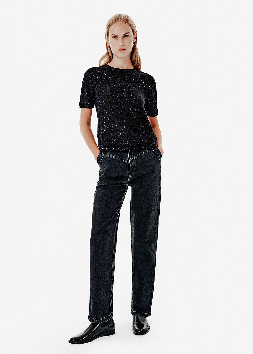 STRAIGHT LEG CHARCOAL DENIM PANTS - KNITSS
